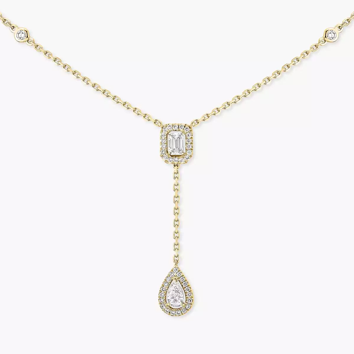 [Aura Jewels]Gold Diamond Tie Necklace