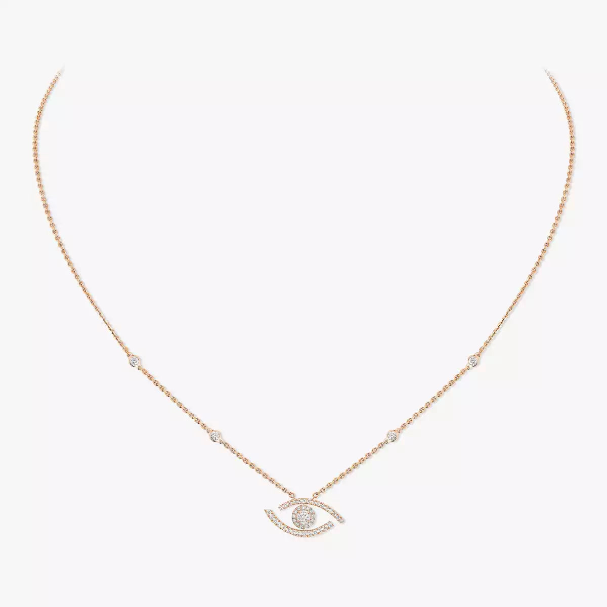 [Aura Jewels]Pave_ Diamond Necklace Lucky Eye