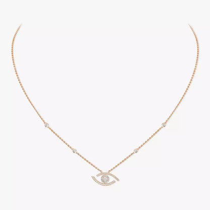 [Aura Jewels]Pave_ Diamond Necklace Lucky Eye