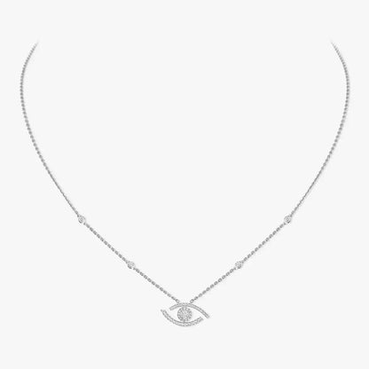 [Aura Jewels]Pave_ Diamond Necklace Lucky Eye