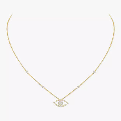 [Aura Jewels]Pave_ Diamond Necklace Lucky Eye