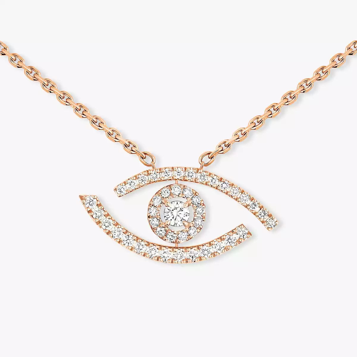 [Aura Jewels]Pave_ Diamond Necklace Lucky Eye