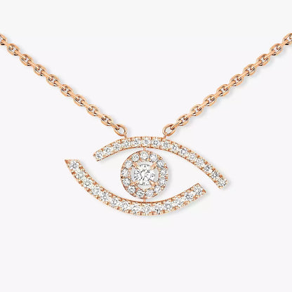 [Aura Jewels]Pave_ Diamond Necklace Lucky Eye