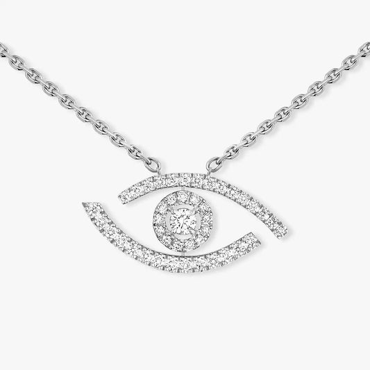 [Aura Jewels]Pave_ Diamond Necklace Lucky Eye