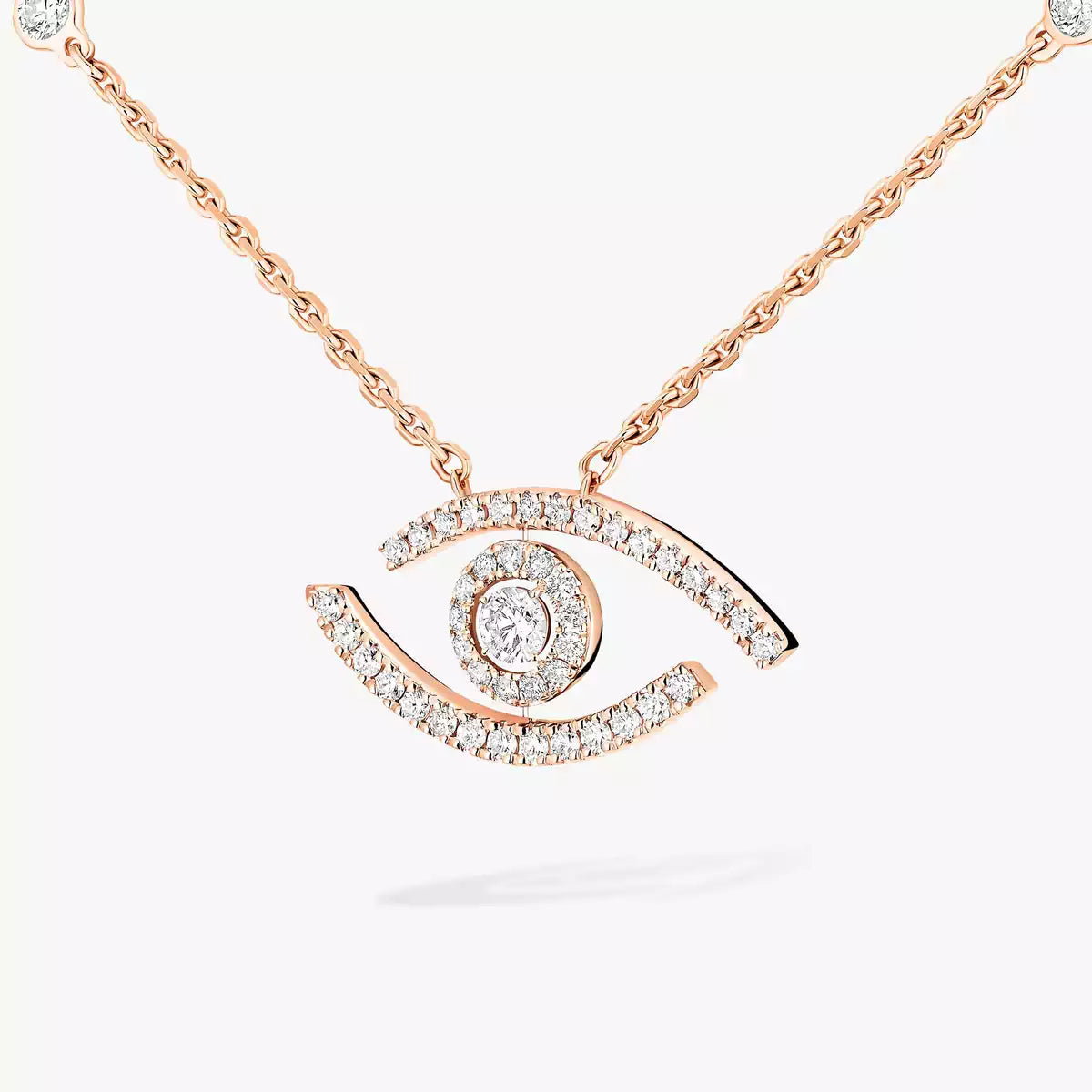 [Aura Jewels]Pave_ Diamond Necklace Lucky Eye