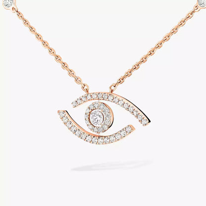 [Aura Jewels]Pave_ Diamond Necklace Lucky Eye