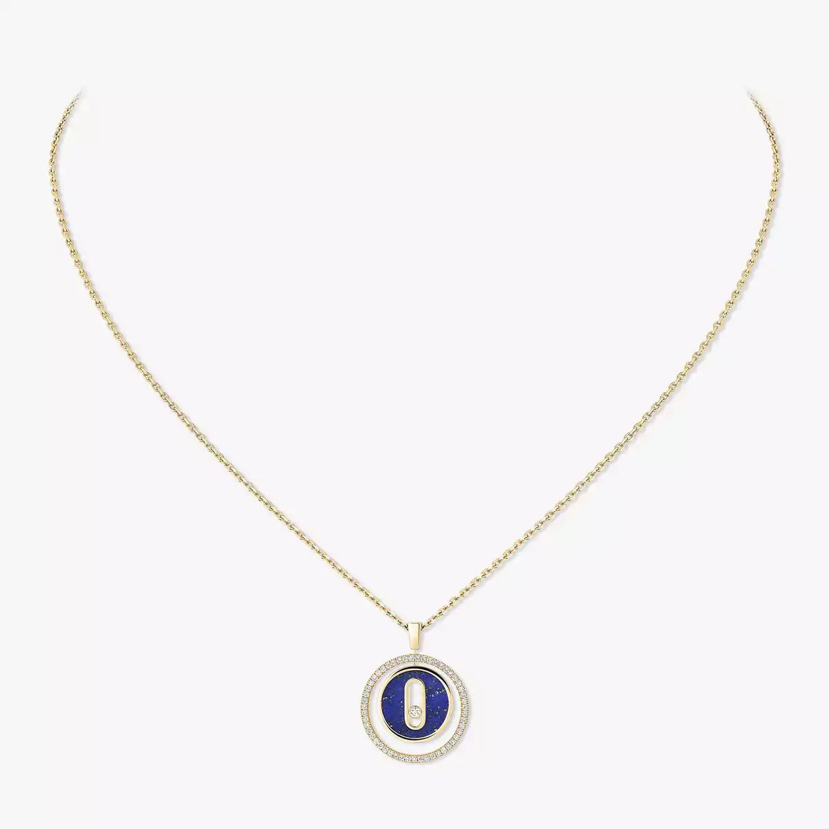 [Aura Jewels]Lucky Move Diamond Necklace in Rose Gold and White Mother-of-Pearl