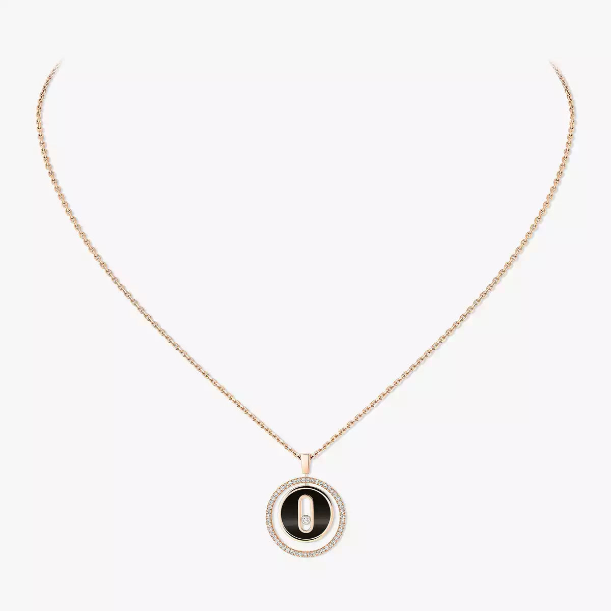 [Aura Jewels]Lucky Move Diamond Necklace in Rose Gold and White Mother-of-Pearl
