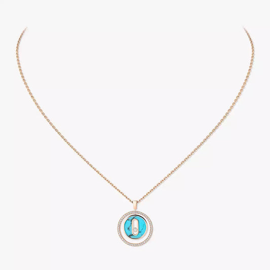 [Aura Jewels]Lucky Move Diamond Necklace in Rose Gold and White Mother-of-Pearl