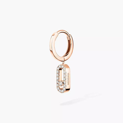 [Aura Jewels]Move Uno Single Diamond Hoop Earring