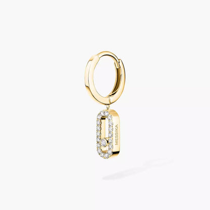 [Aura Jewels]Move Uno Single Diamond Hoop Earring