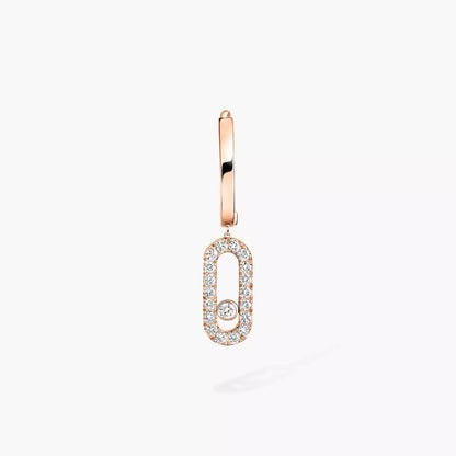[Aura Jewels]Move Uno Single Diamond Hoop Earring