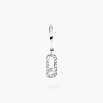 [Aura Jewels]Move Uno Single Diamond Hoop Earring