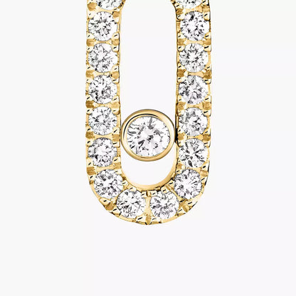 [Aura Jewels]Move Uno Single Diamond Hoop Earring