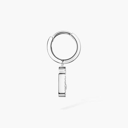 [Aura Jewels]Move Uno Single Diamond Hoop Earring
