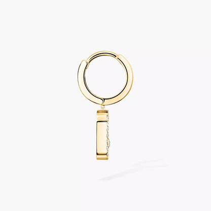 [Aura Jewels]Move Uno Single Diamond Hoop Earring