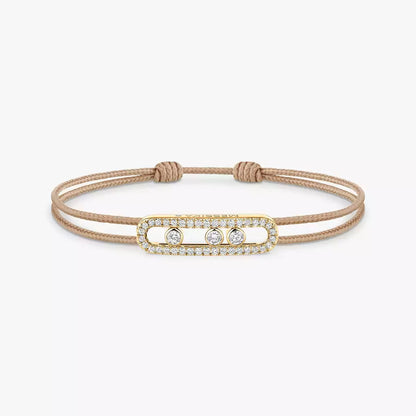 [Aura Jewels]Messika Care(s) pink cord pavé bracelet
