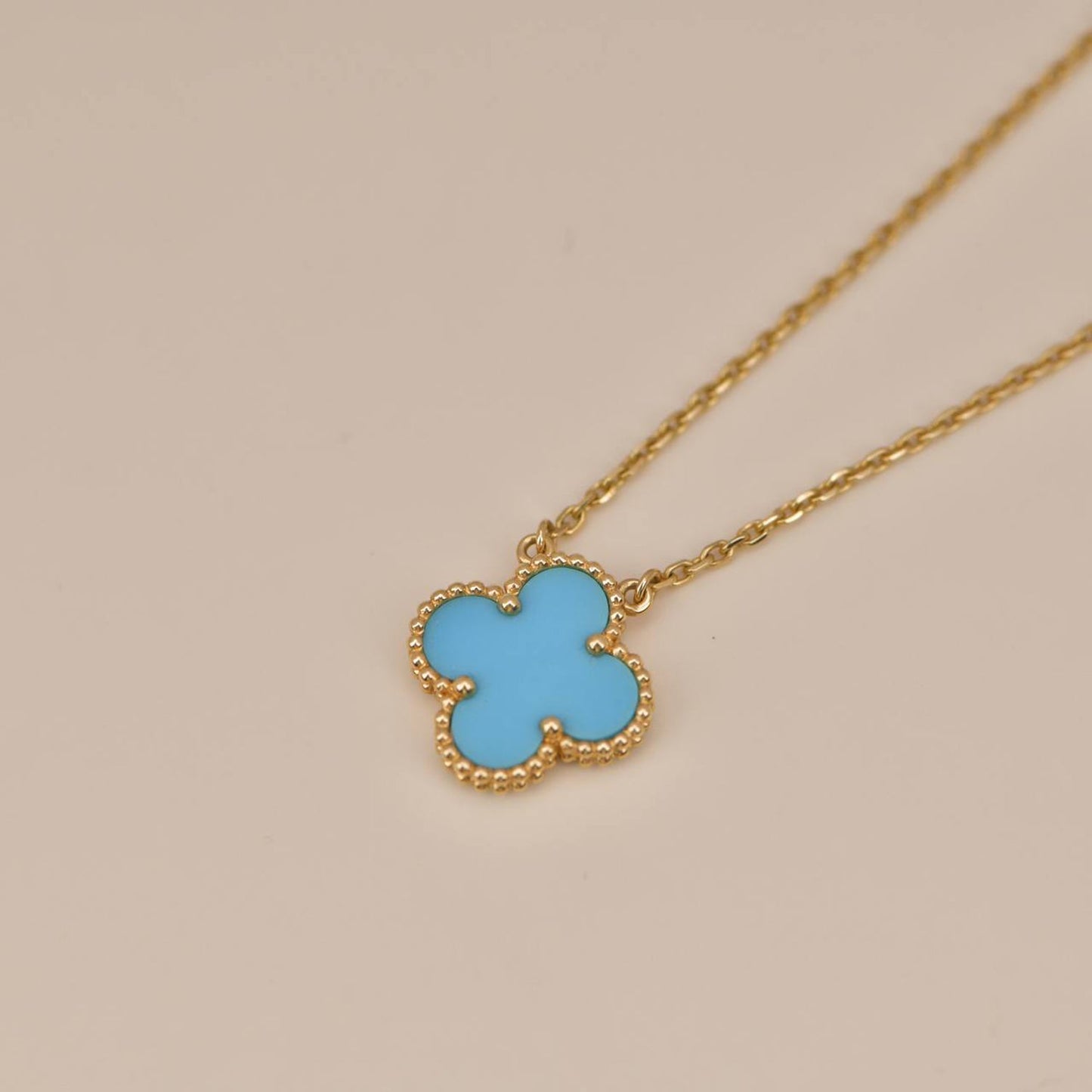 ¡®Aura Jewels¡¯CLOVER 15MM VINTAGE TURQUOISE NECKLACE