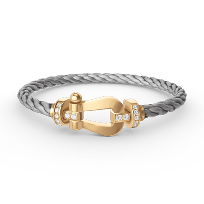 ¡®Aura Jewels¡¯FORCE LARGE HORSESHOE HALF DIAMOND BRACELET GOLD
