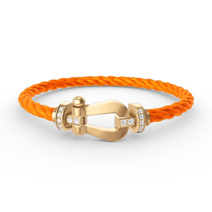 ¡®Aura Jewels¡¯FORCE LARGE HORSESHOE HALF DIAMOND BRACELET GOLD