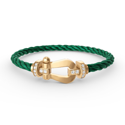 ¡®Aura Jewels¡¯FORCE LARGE HORSESHOE HALF DIAMOND BRACELET GOLD
