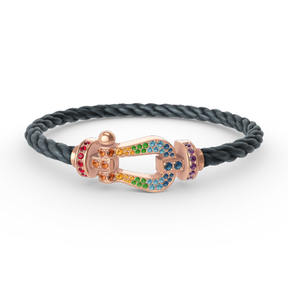 ¡®Aura Jewels¡¯FORCE LARGE HORSESHOE  COLORED DIAMOND BRACELET ROSE GOLD