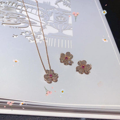 ¡®Aura Jewels¡¯FRIVOLE PINK GOLD FLOWER DIAMOND EARRINGS