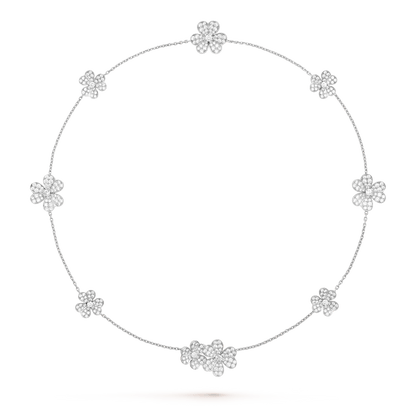 ¡®Aura Jewels¡¯FRIVOLE SILVER 9 FLOWERS NECKLACE