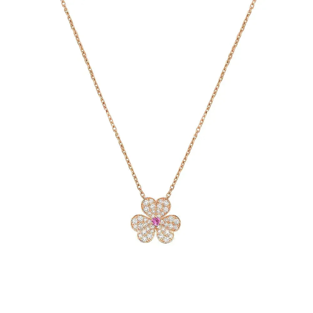 ¡®Aura Jewels¡¯FRIVOLE ROSE GOLD FLOWER DIAMOND NECKLACE