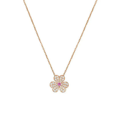 ¡®Aura Jewels¡¯FRIVOLE ROSE GOLD FLOWER DIAMOND NECKLACE
