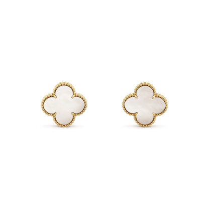 ¡®Aura Jewels¡¯CLOVER MEDIUM 1 MOTIFS  WHITE MOP STUD EARRINGS