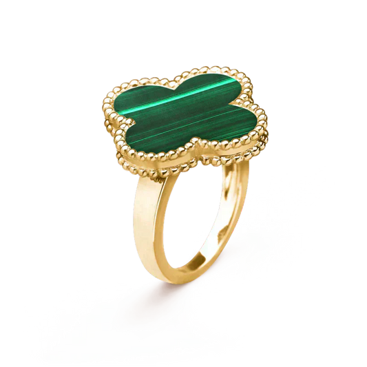 ¡®Aura Jewels¡¯CLOVER MALACHITE RING