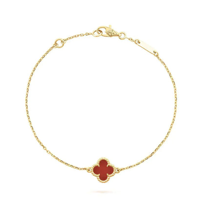 ¡®Aura Jewels¡¯CLOVER  CARNELIAN SINGLE FLOWER BRACELET