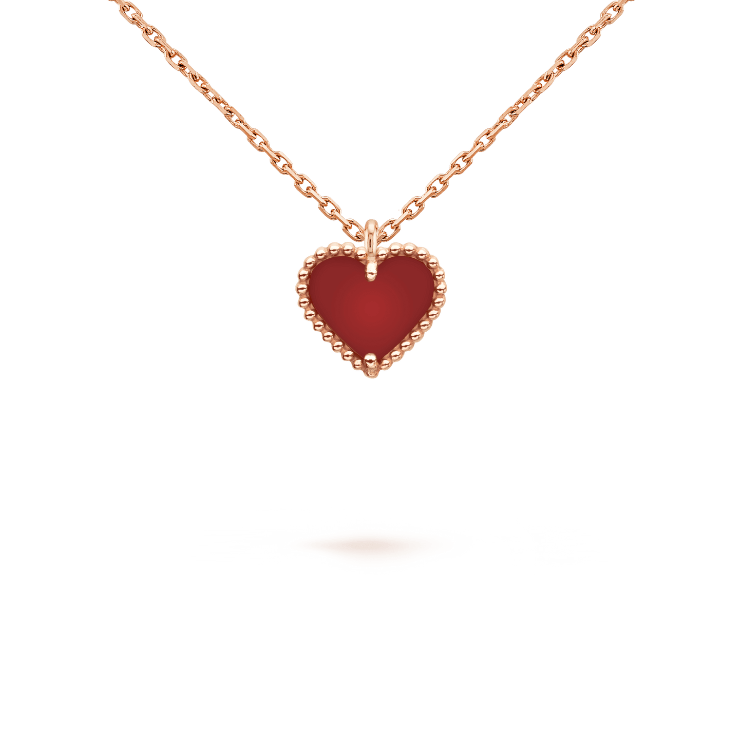¡®Aura Jewels¡¯SWEET CLOVER CARNELIAN HEART NECKLACE