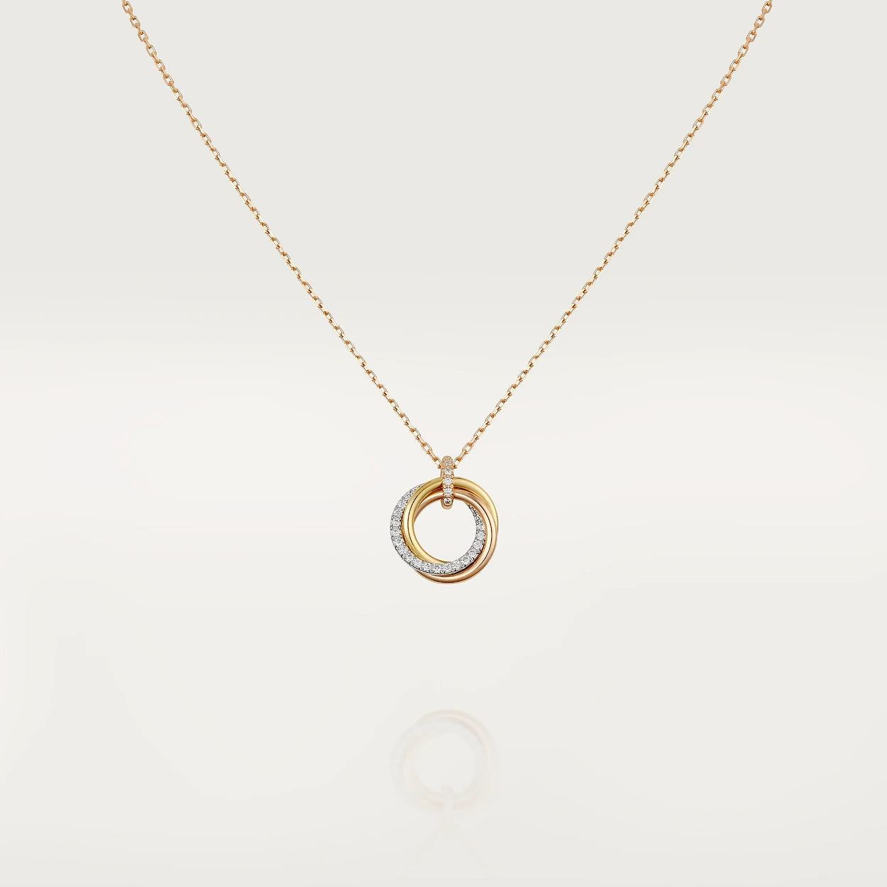 ¡®Aura Jewels¡¯TRINITY NECKLACE SILVER GOLD PINK GOLD DIAMONDS