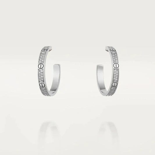 ¡®Aura Jewels¡¯LOVE DIAMOND SILVER HOOP EARRINGS