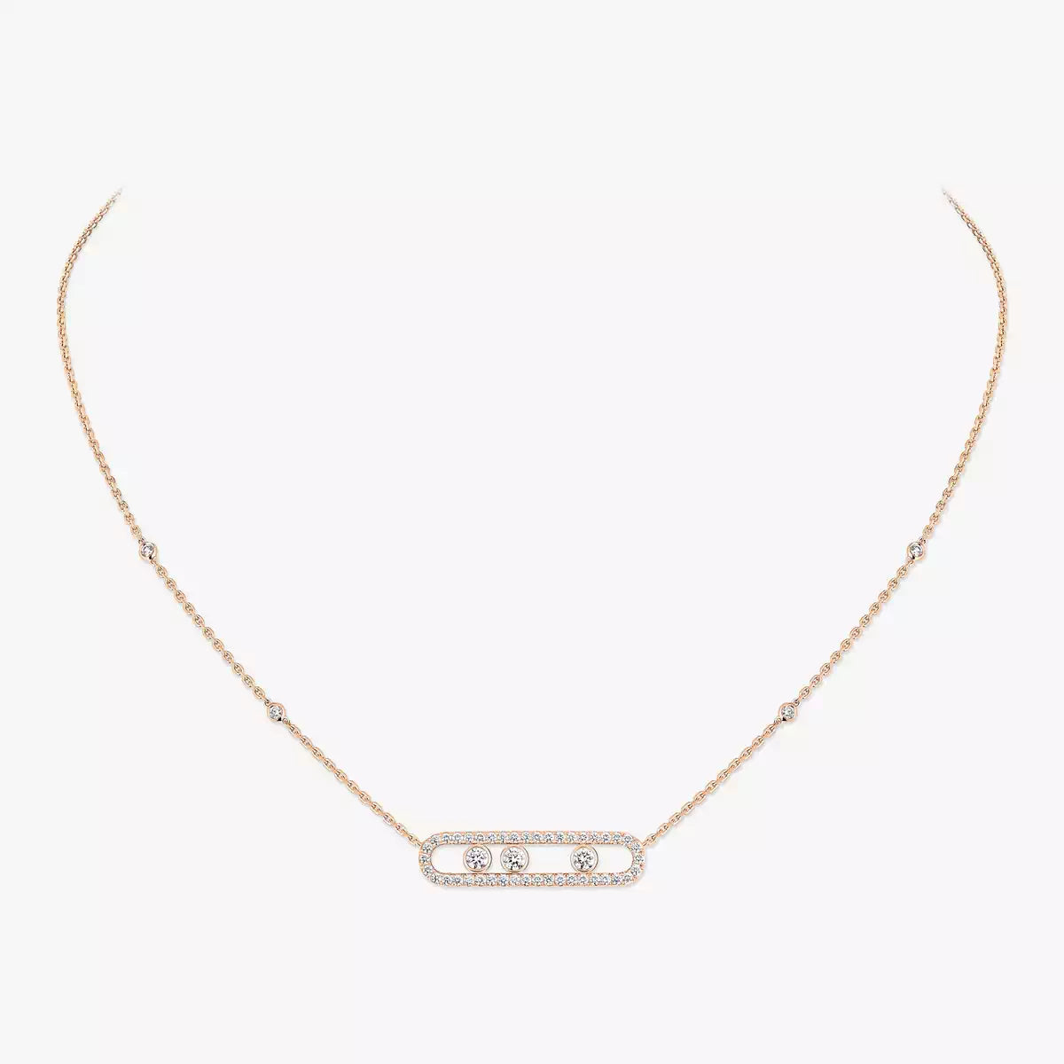 [Aura Jewels] Move Pave_ Rose Gold Diamond Necklace