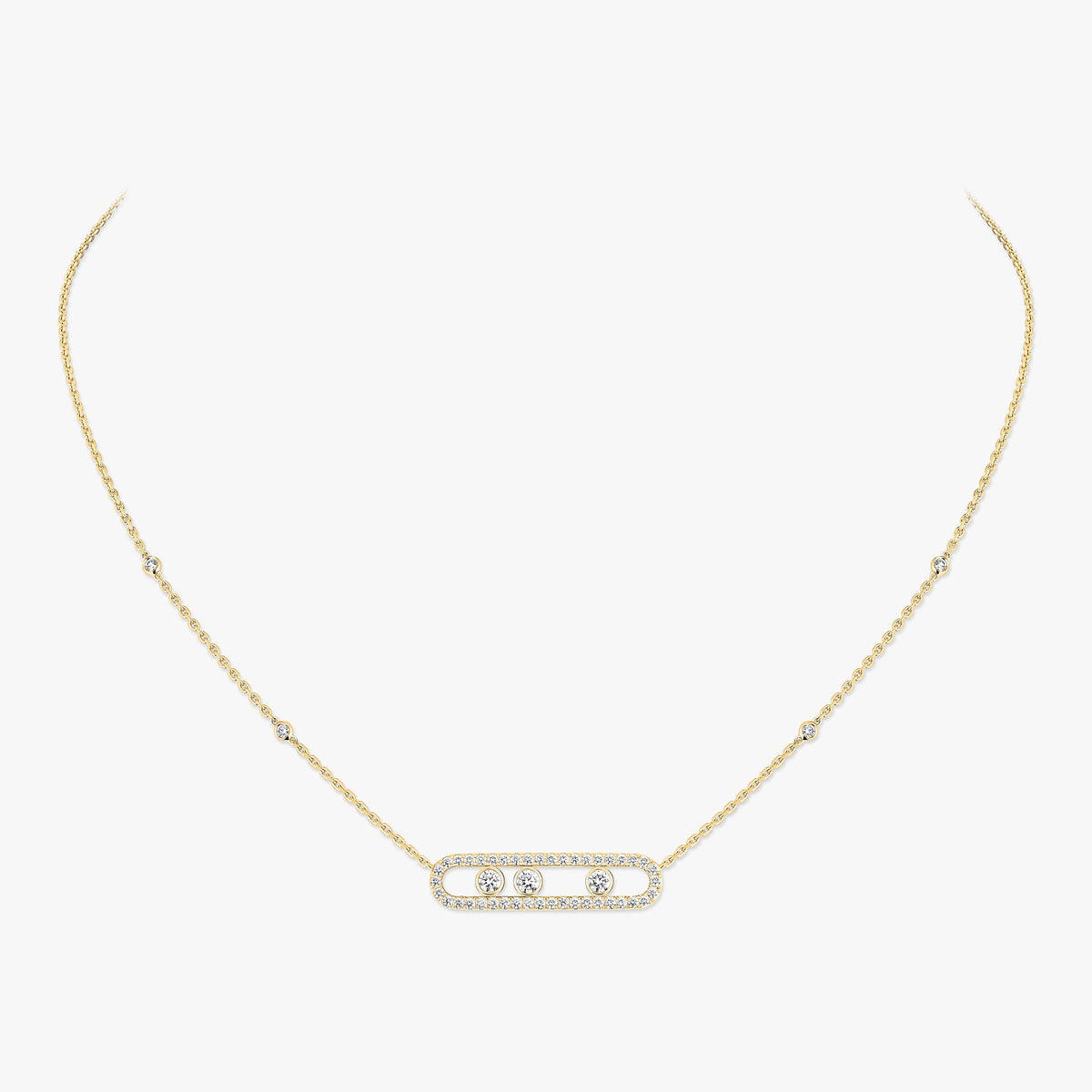[Aura Jewels] Move Pave_ Rose Gold Diamond Necklace