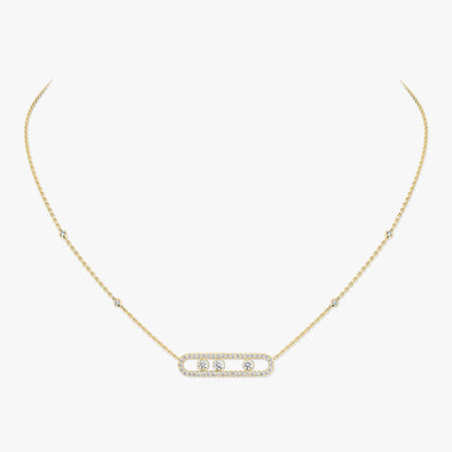 [Aura Jewels] Move Pave_ Rose Gold Diamond Necklace