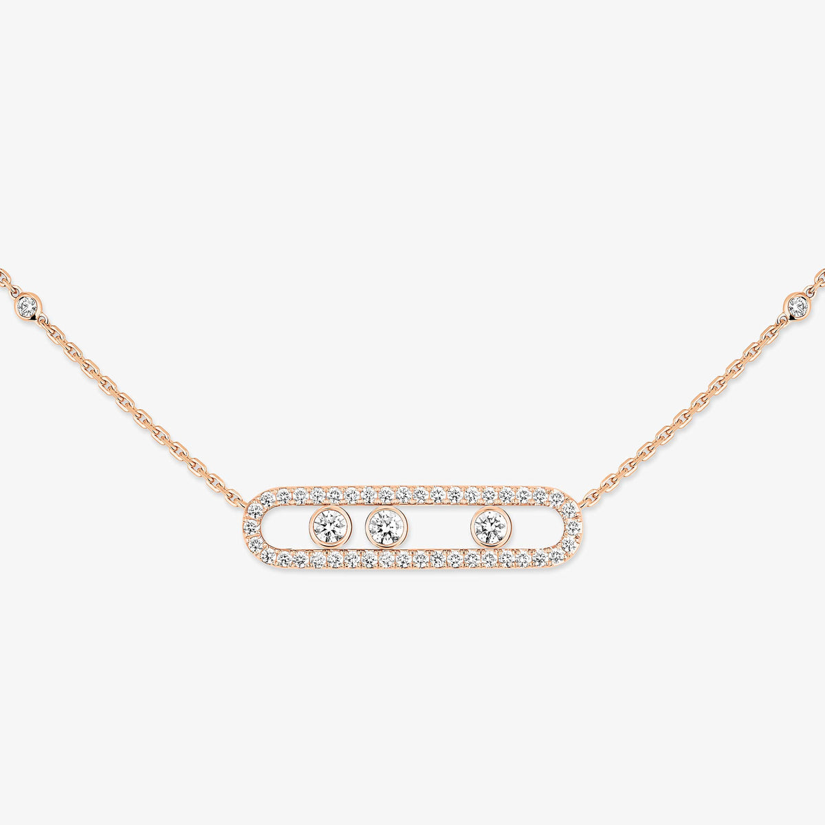 [Aura Jewels] Move Pave_ Rose Gold Diamond Necklace