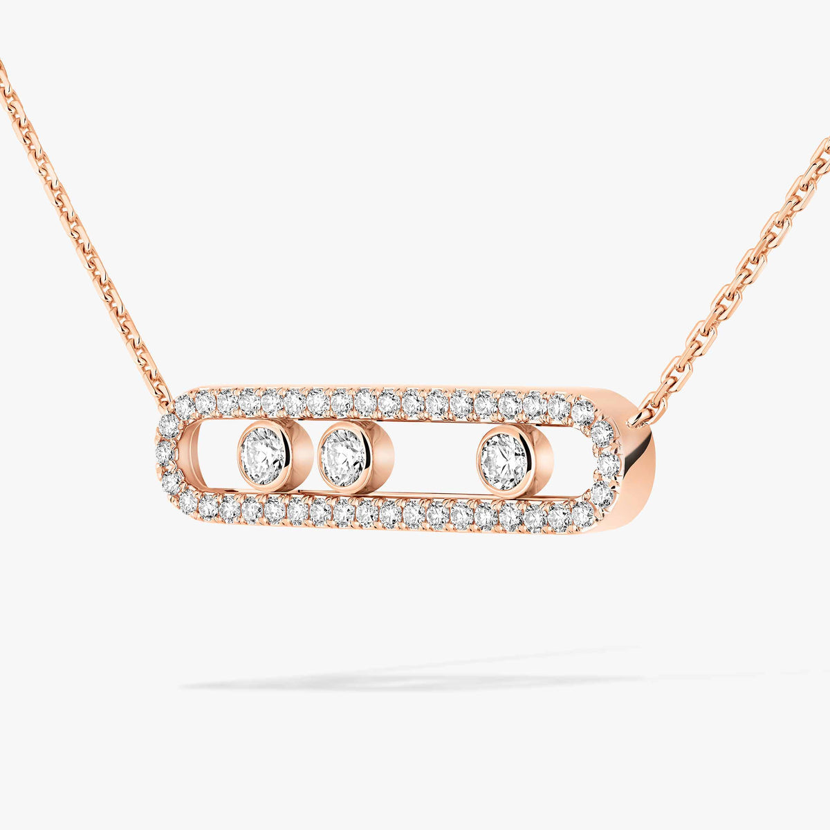 [Aura Jewels] Move Pave_ Rose Gold Diamond Necklace