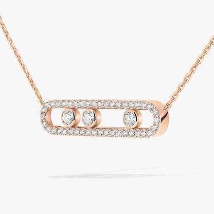 [Aura Jewels] Move Pave_ Rose Gold Diamond Necklace