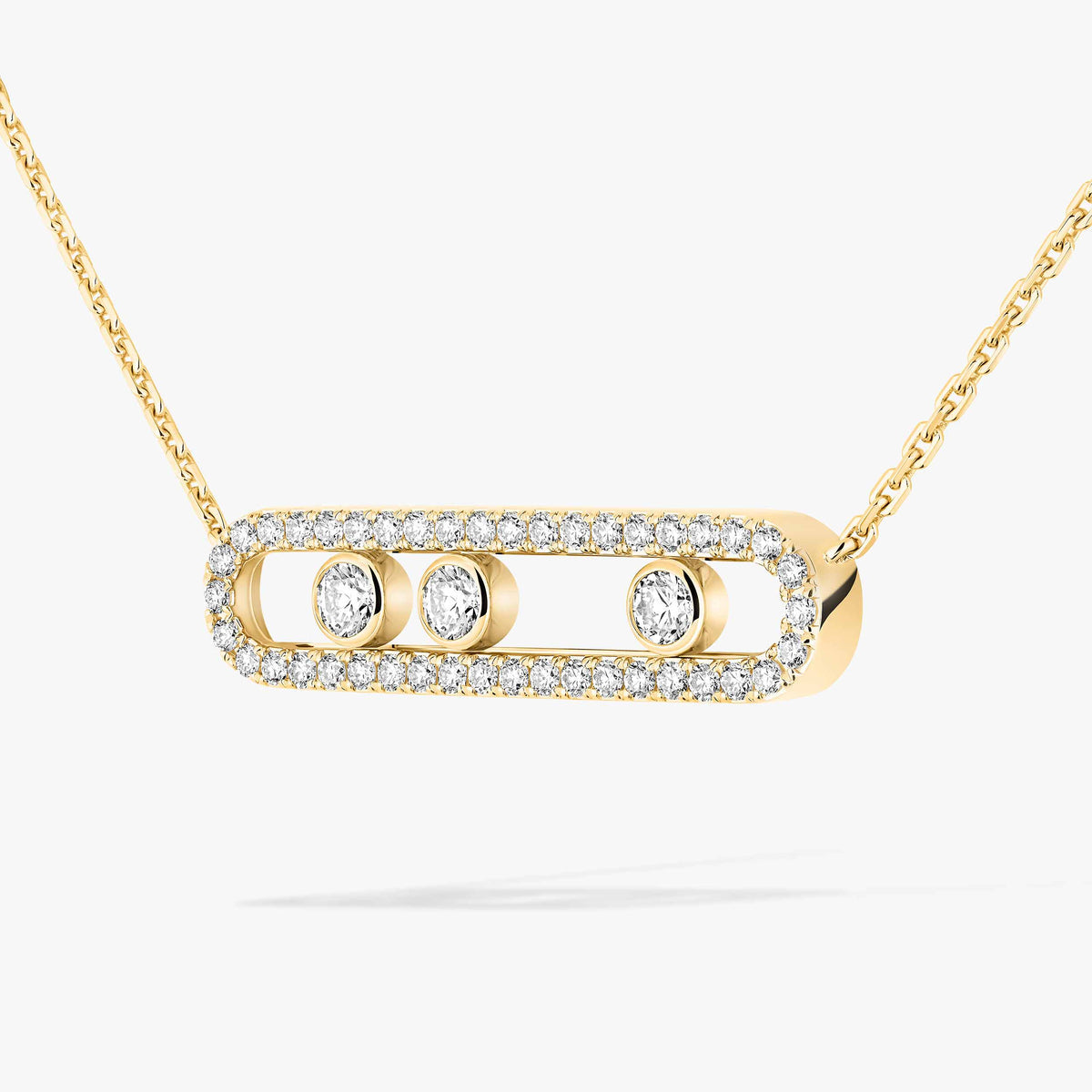 [Aura Jewels] Move Pave_ Rose Gold Diamond Necklace
