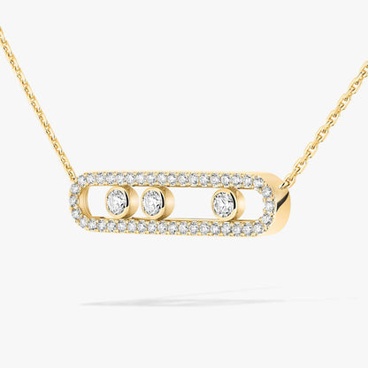 [Aura Jewels] Move Pave_ Rose Gold Diamond Necklace