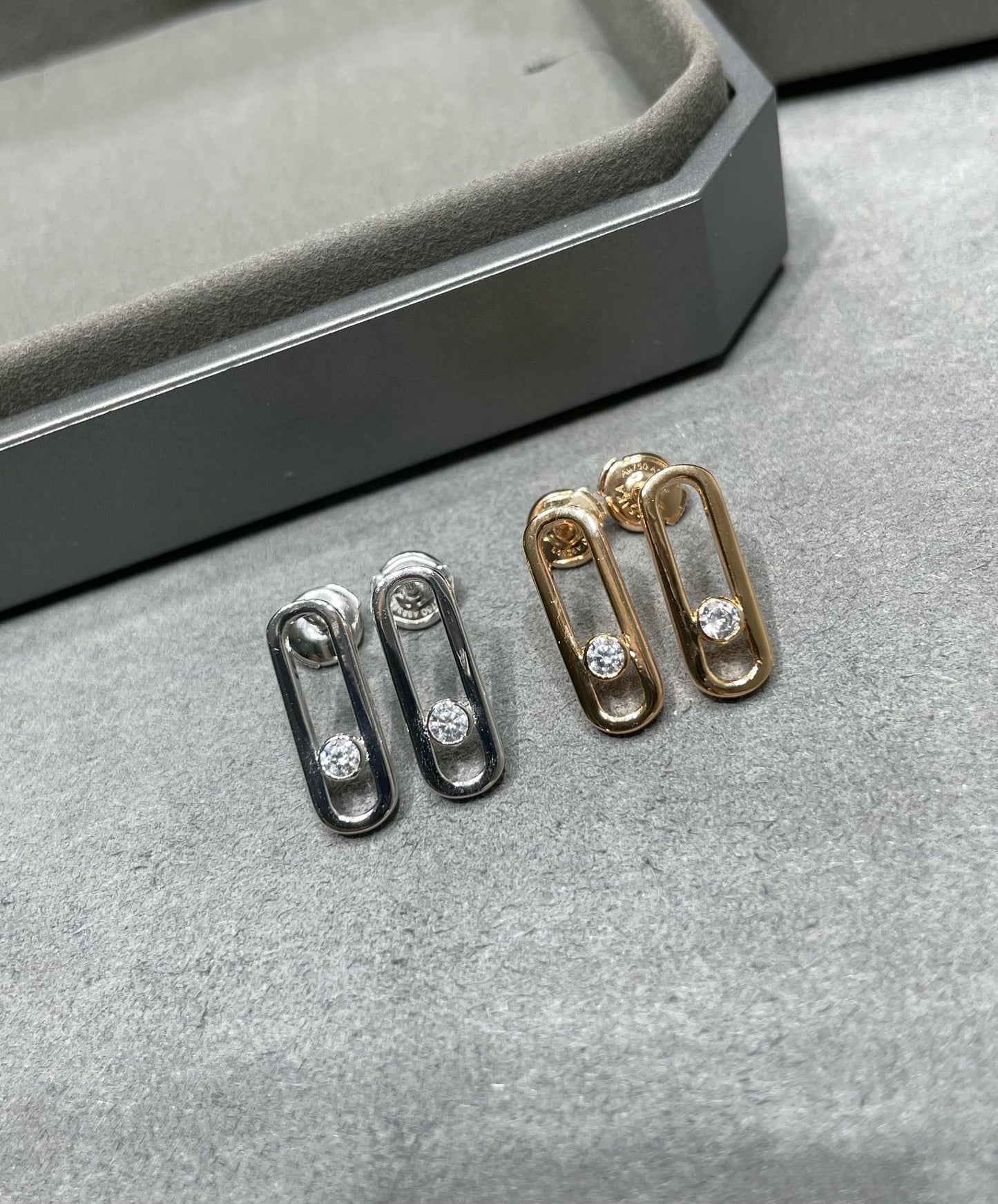 [Aura Jewels]MOVE UNO SMALL 1 DIAMOND EARRINGS
