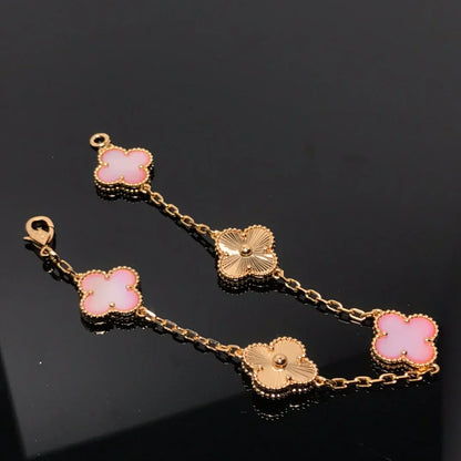 [Aura Jewels]New  CLOVER 5 MOTIFS  PINK MOP BRACELET COLLECTION