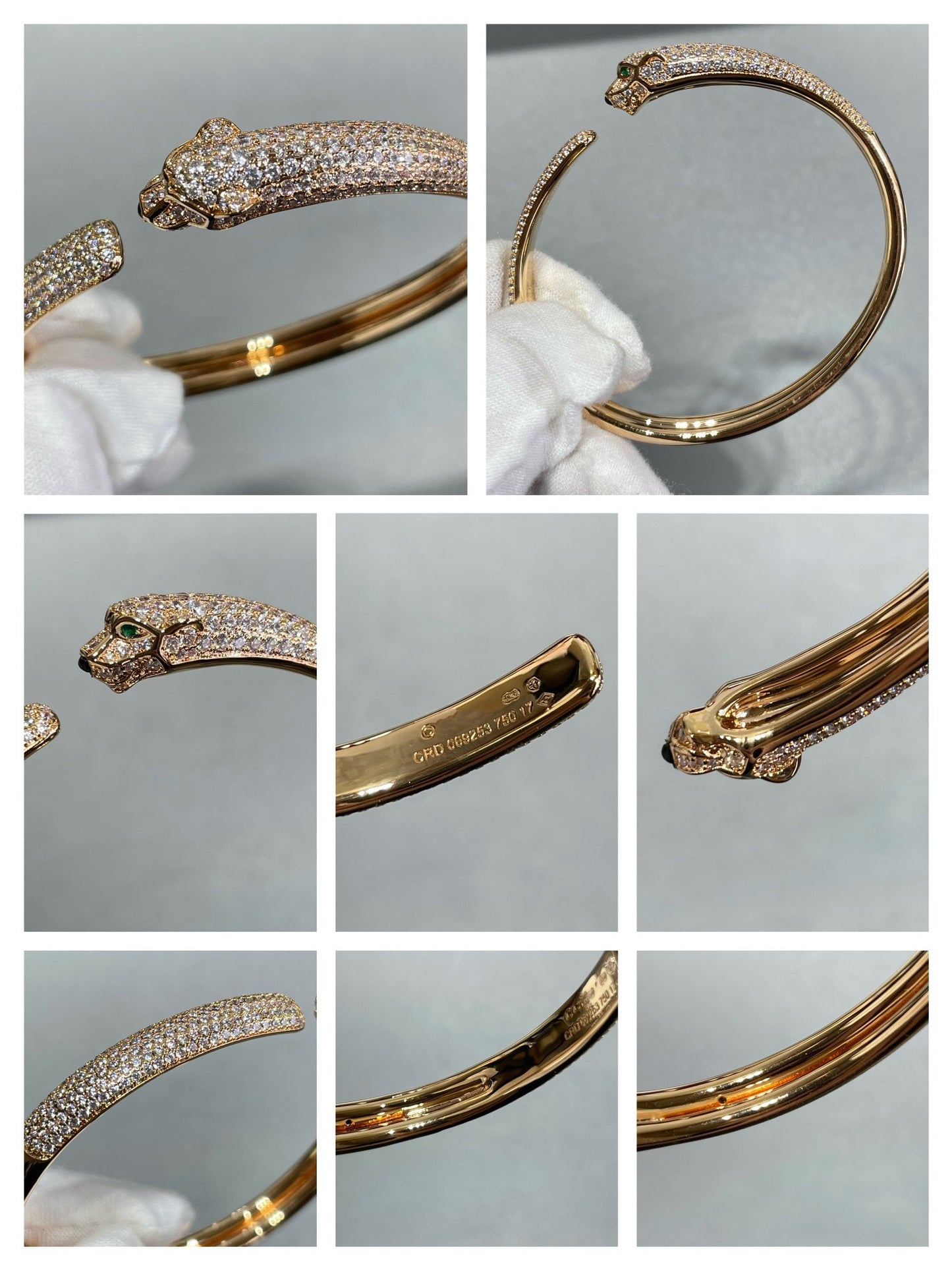 ¡®Aura Jewels¡¯PANTHERE FULL DIAMOND OPEN BRACELET
