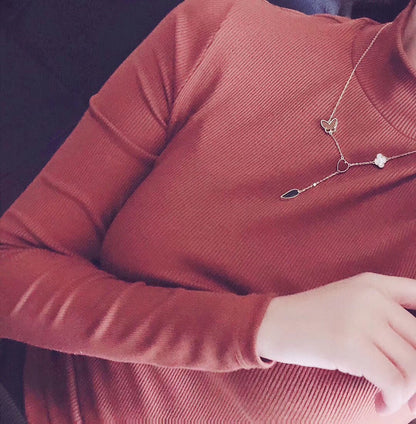 ¡®Aura Jewels¡¯LUCKY SPRING 4 MOTIFS ROSE GOLD NECKLACE