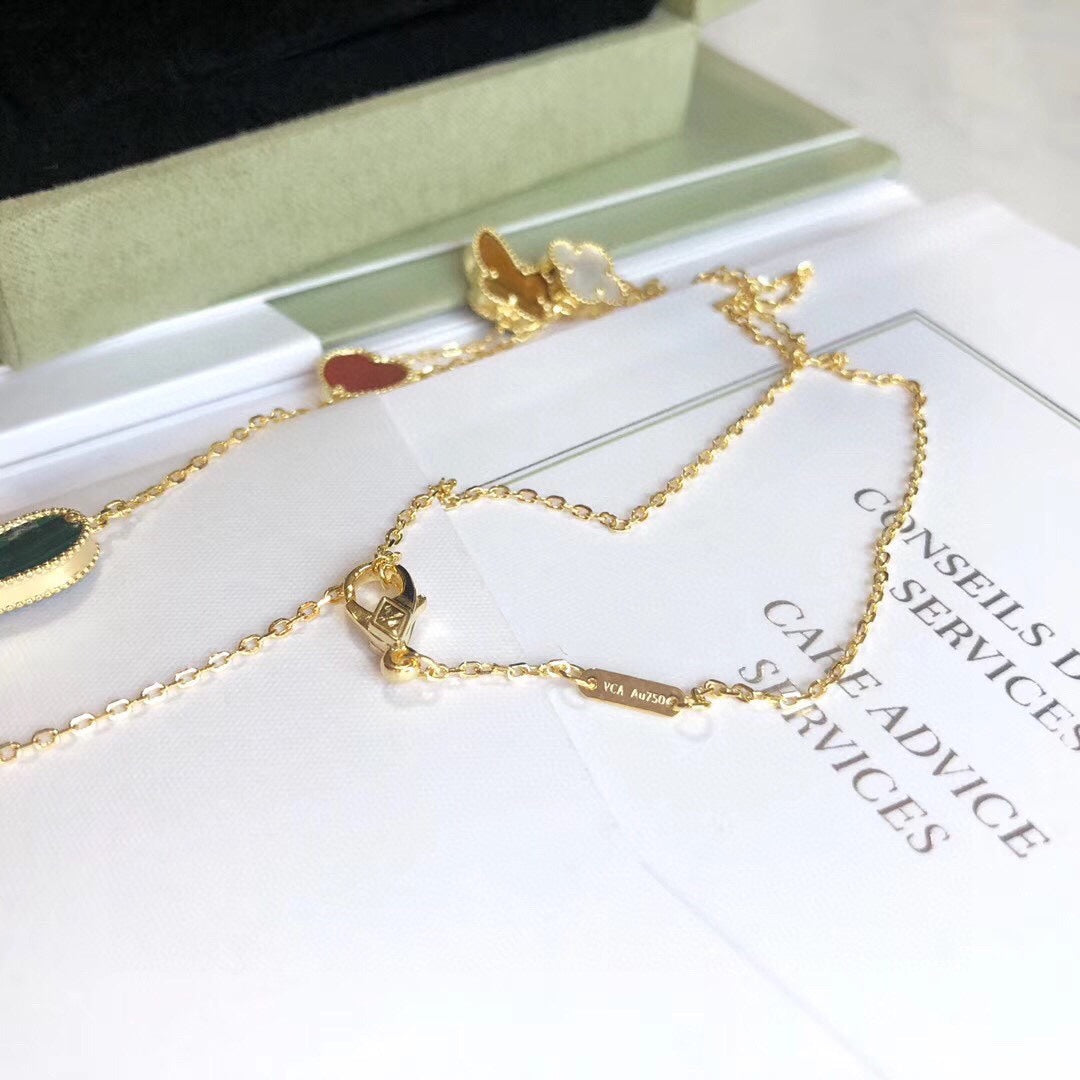 ¡®Aura Jewels¡¯LUCKY SPRING 4 MOTIFS ROSE GOLD NECKLACE