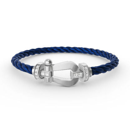 ¡®Aura Jewels¡¯FORCE LARGE HORSESHOE HALF DIAMOND BRACELET SILVER